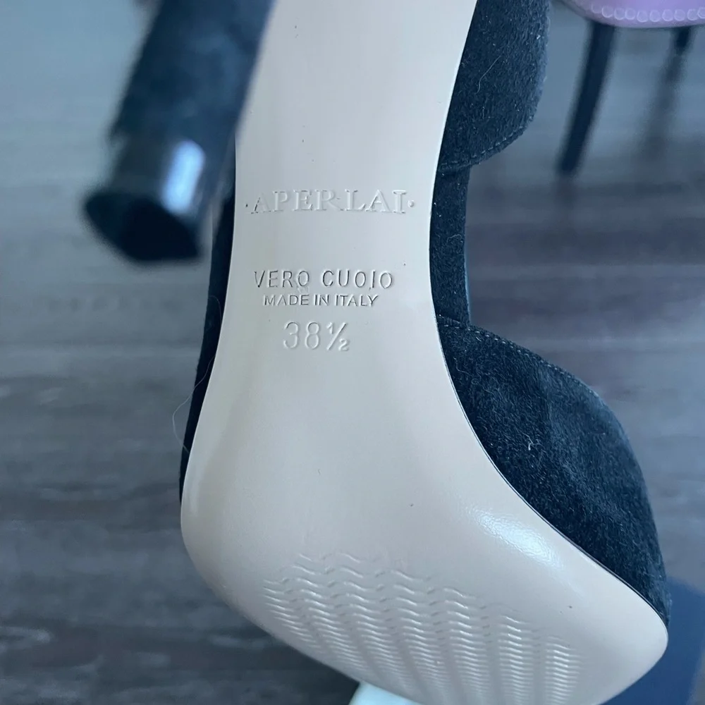 New in Box Aperlai Heels Size 38.5 - Black - Picture 4 of 11